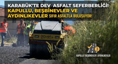 KARABÜK BELEDİYESİ ASFALT SERİMİNE HIZ KESMEDEN DEVAM EDİYOR