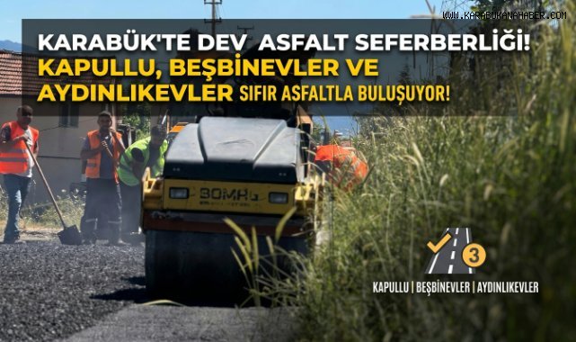 KARABÜK BELEDİYESİ ASFALT SERİMİNE HIZ KESMEDEN DEVAM EDİYOR