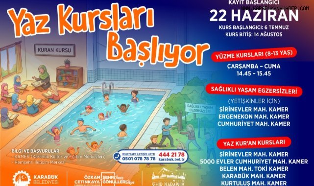 Karabük Belediyesi Yaz Kursları İçin Kayıtlar Başladı
