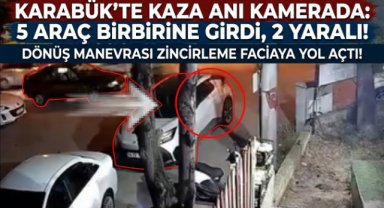 Karabük’te 5 Araçlı Zincirleme Kaza Kamerada: 2 Yaralı