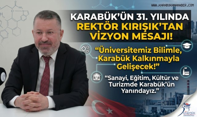 Rektör Kırışık’tan Karabük’ün İl Oluşunun 31. Yılı Mesajı