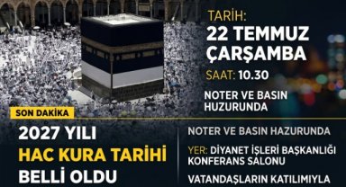 2027 Yılı Hac Kurası 22 Temmuz'da Çekilecek