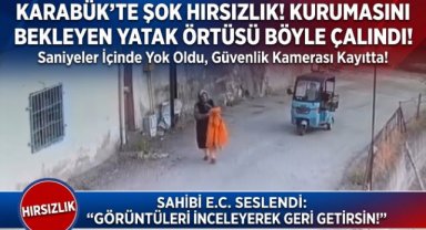 Karabük'te Direğe Asılan Yatak Örtüsü Çalındı