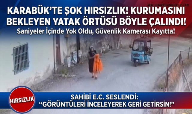 Karabük'te Direğe Asılan Yatak Örtüsü Çalındı