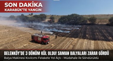 Karabük'te Ekin Tarlasında Yangın: 3 Dönüm Alan Zarar Gördü