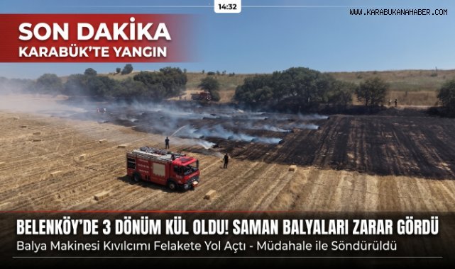Karabük'te Ekin Tarlasında Yangın: 3 Dönüm Alan Zarar Gördü