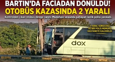 Kaza sonrası patlayan lastik polis memurunu yaralandı