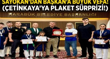 Sayokan Camiasından Başkan Çetinkaya'ya Teşekkür Plaketi